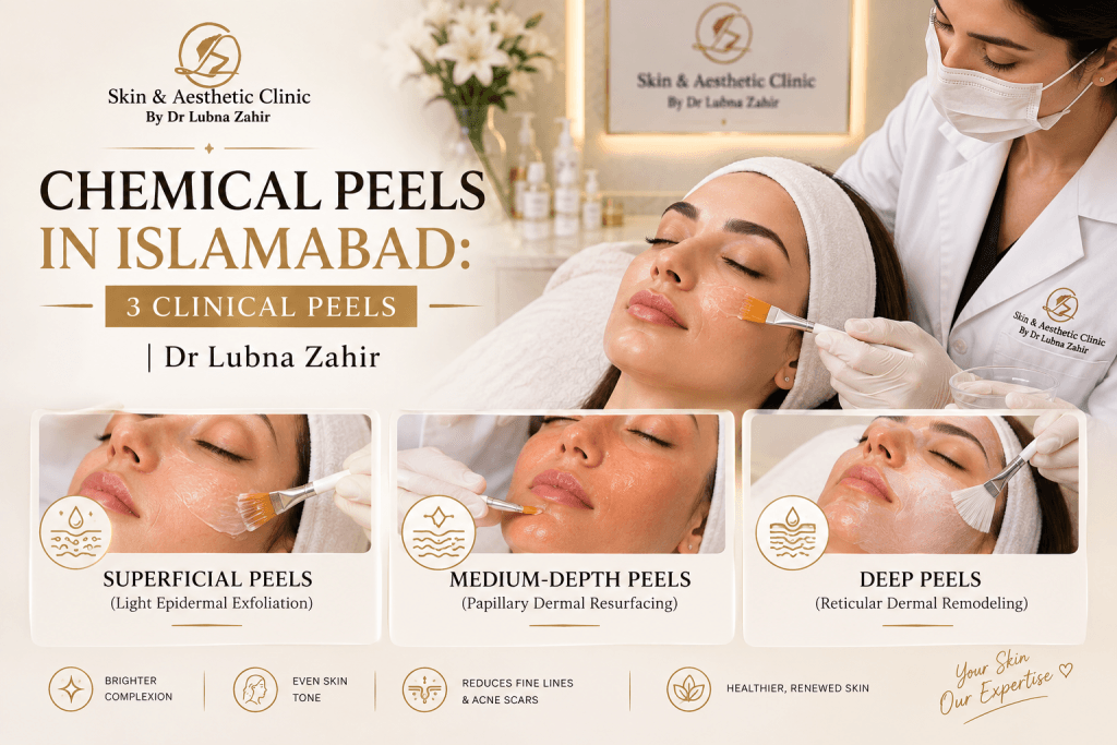 Chemical Peels in Islamabad by Dr Lubna Zahir: Superficial, Medium-Depth, and Deep Peels for healthier, renewed skin